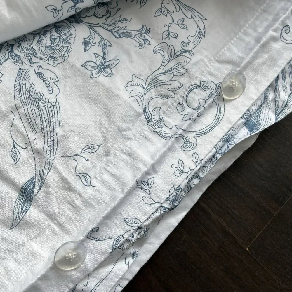 Melange Home 400 Thread Ct French Toile 3-pc King Duvet Set Cotton Shabby Chic